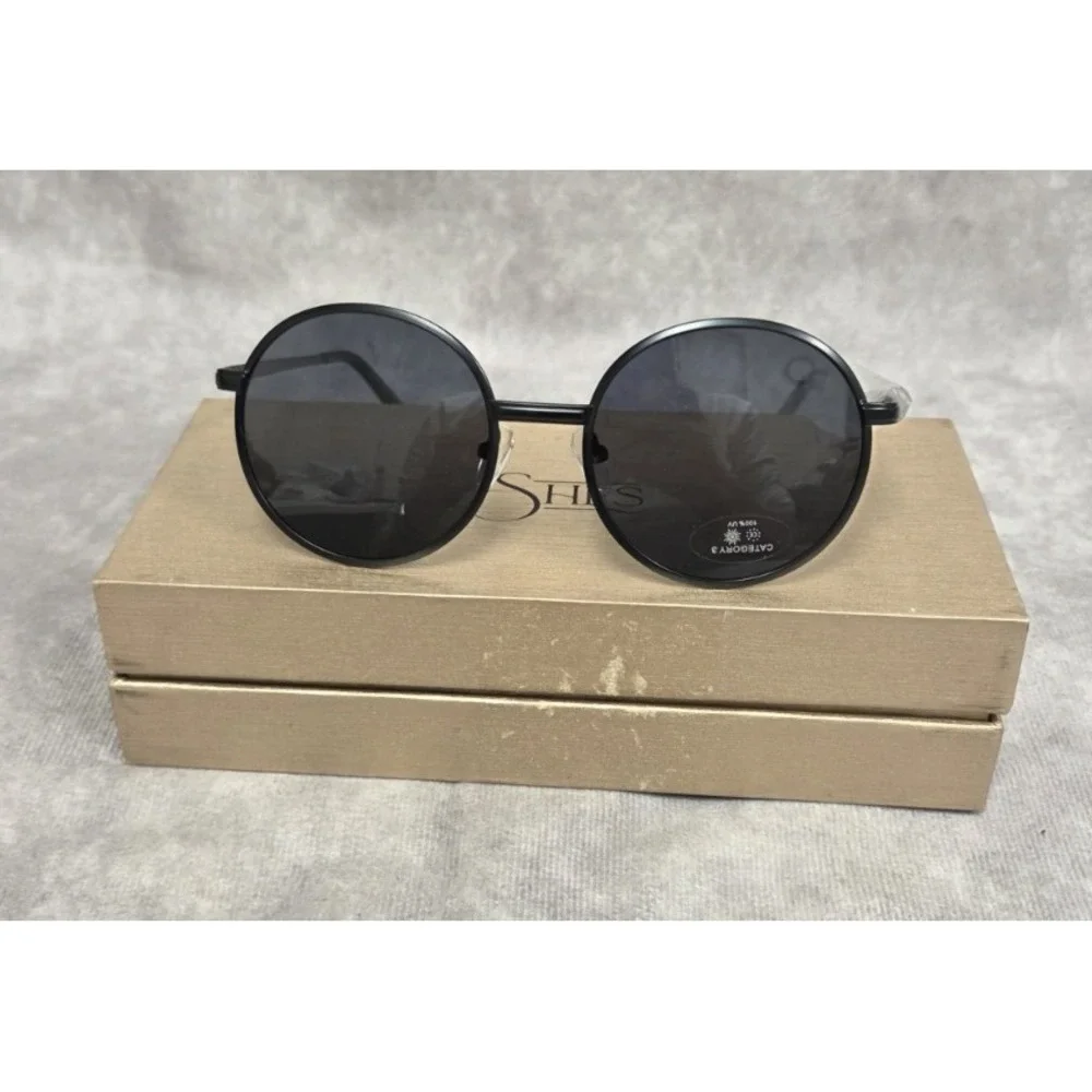 SHES Retro Round Sunglasses Polarized New